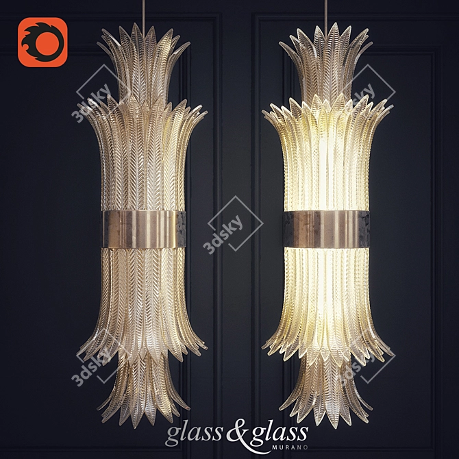 Glass&Glass Murano Ceiling Lamp 3D model image 1