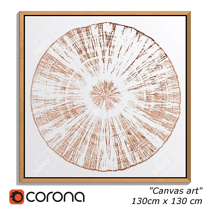 Kartina_029: Modern Rose Gold Canvas Art 3D model image 2