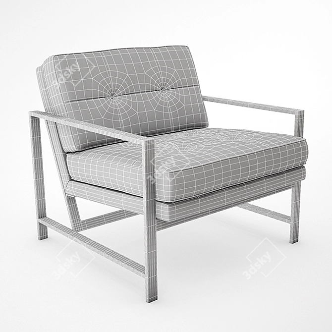 Elegant Metal Leather Chair 3D model image 3