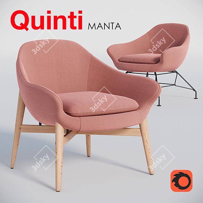 Manta: The Quintessential Lounge Chair 3D model image 1