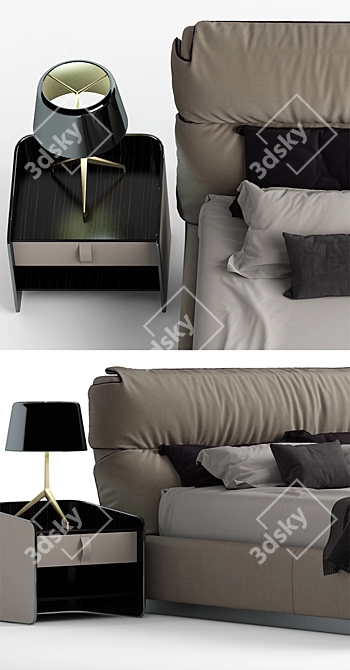 Elegant Slumber: Flou Gentleman Bed 3D model image 2