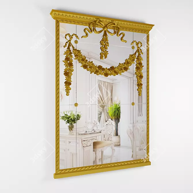 Classic Gold Mirror - 1130x1600 3D model image 1