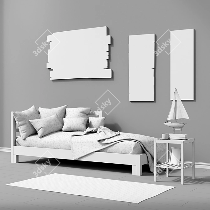 IKEA TARVA Bed Daybed Set - Versatile and Ergonomic Furniture 3D model image 3