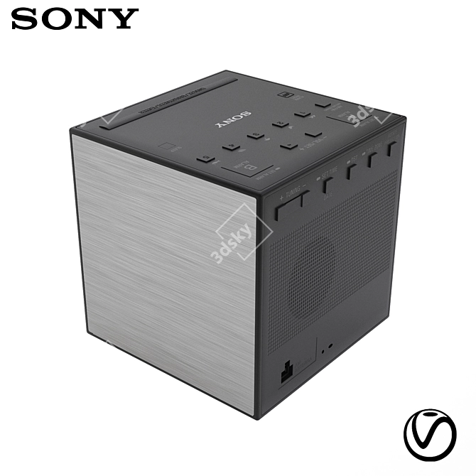 Sony ICF-C1PJ Digital Alarm Clock 3D model image 2