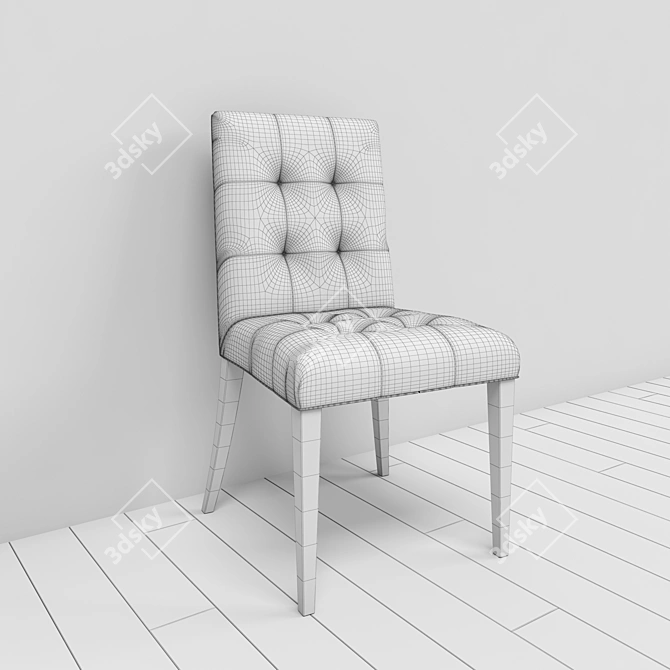 Sleek Modern Dining Chair 3D model image 3