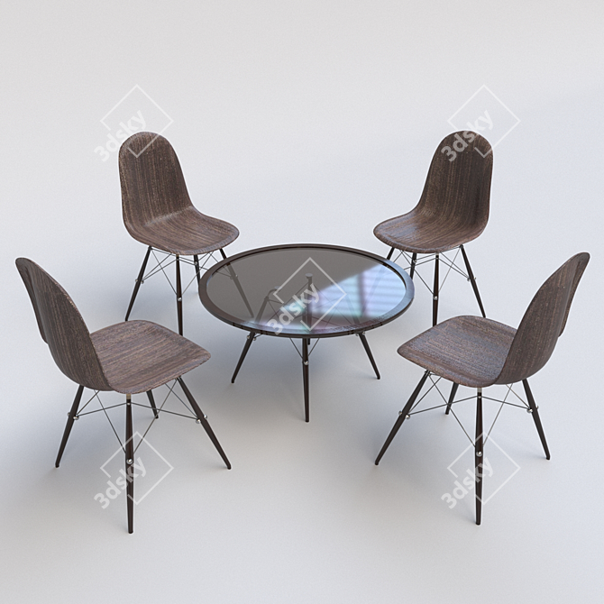 Sleek Modern Chair 3D model image 1