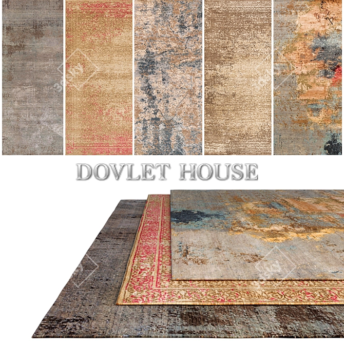 Luxurious Carpets by DOVLET HOUSE (Part 185) 3D model image 1