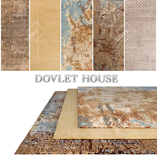DOVLET HOUSE Carpets - 5 Pieces (Part 187) 3D model image 1