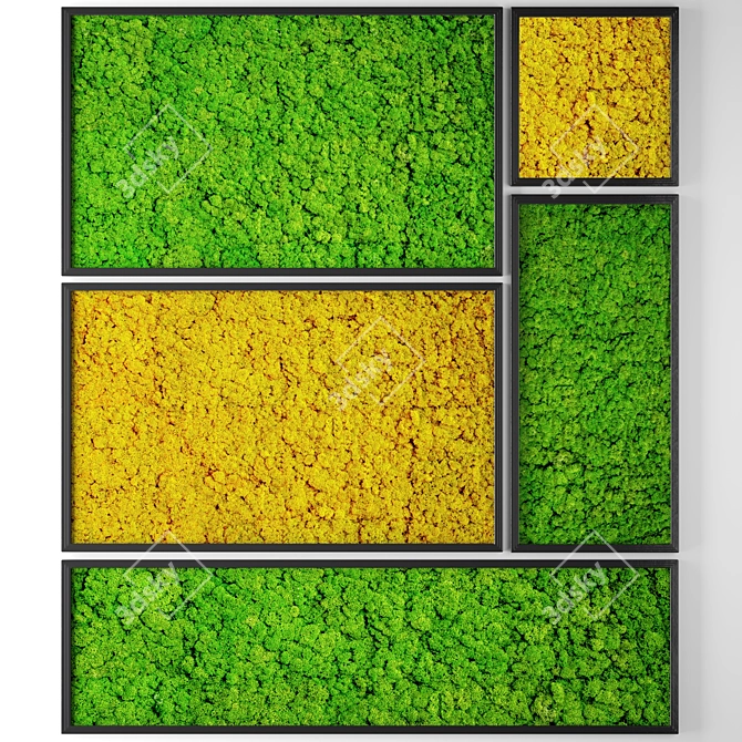 Evergreen Vertical Garden: Stabilized Moss 3D model image 1