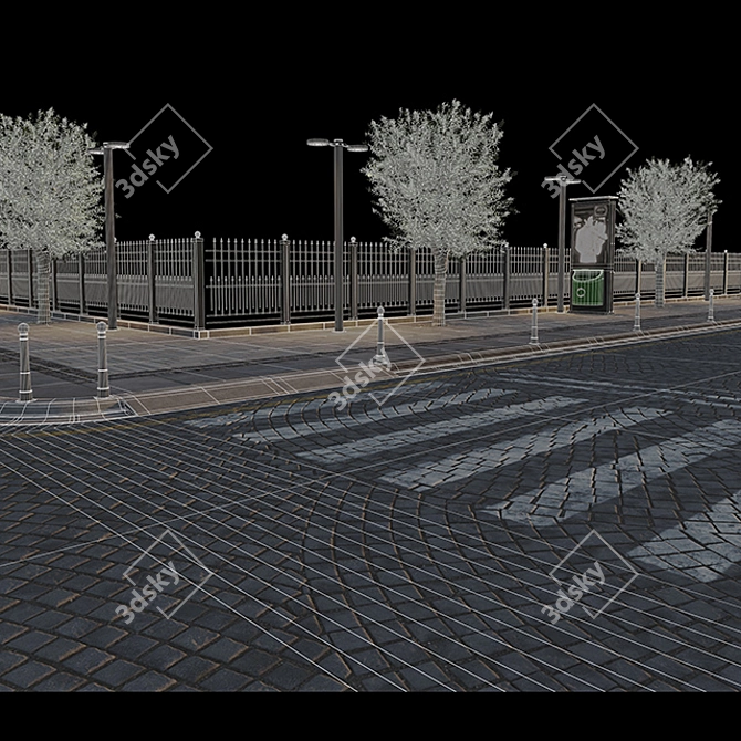 Textured Paving & Sidewalk Set 3D model image 3