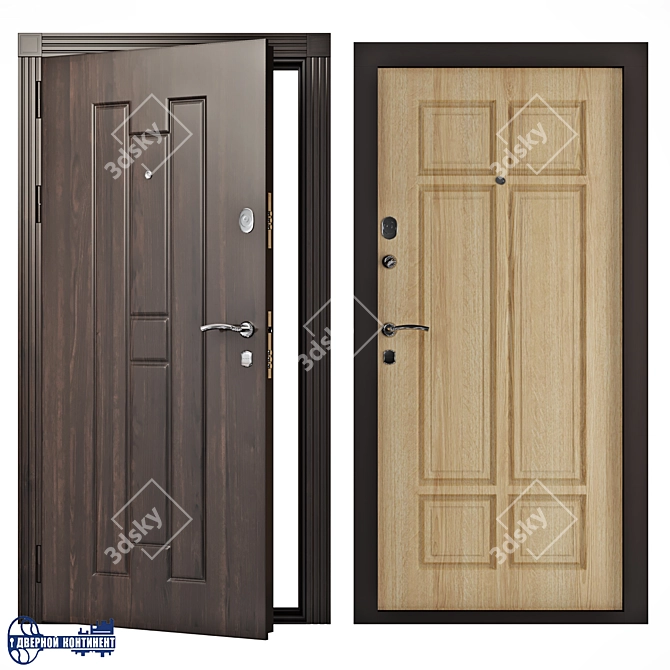 Continent-Consul Entrance Doors: Unmatched Quality & Security 3D model image 1