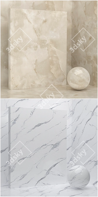 Seamless Stone and Plaster Set 3D model image 2