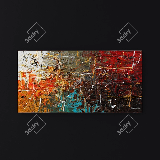 Gold Splash Canvas Wall Art 3D model image 1