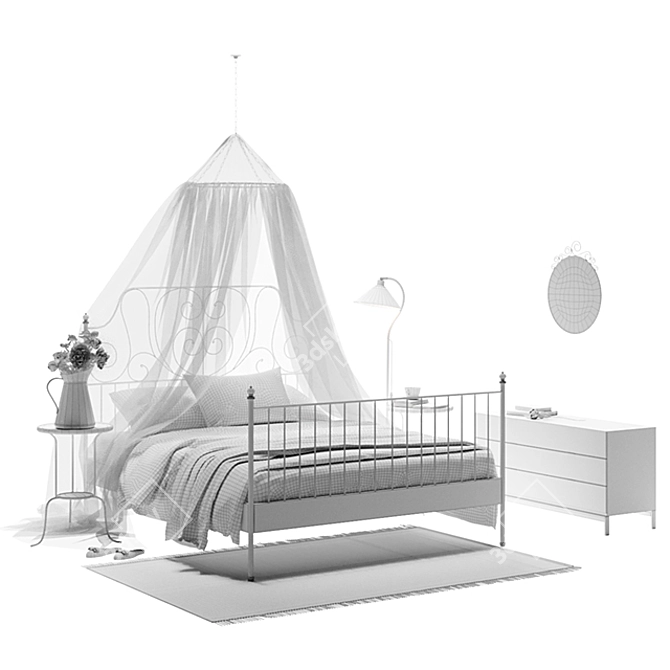 IKEA LEIRVIK Bed Frame 3D model image 3