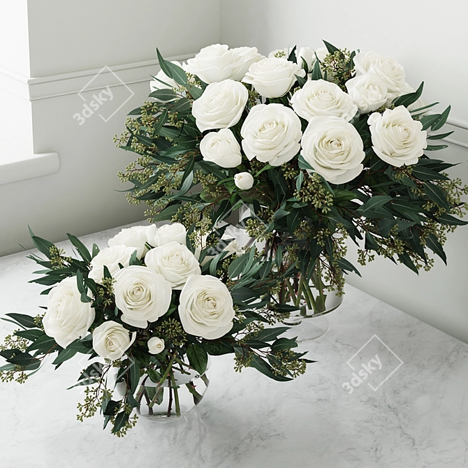 Elegant Rose Bouquets 3D model image 1