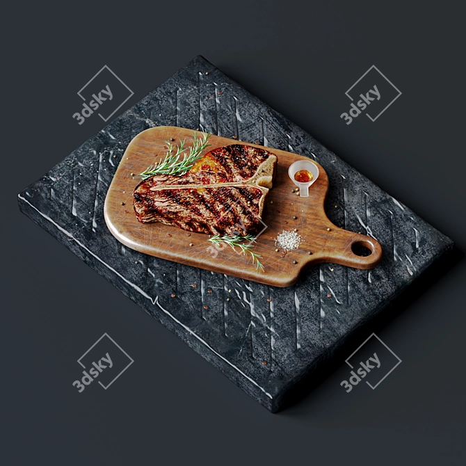 Juicy Grilled Steak: Delicious and Succulent 3D model image 1