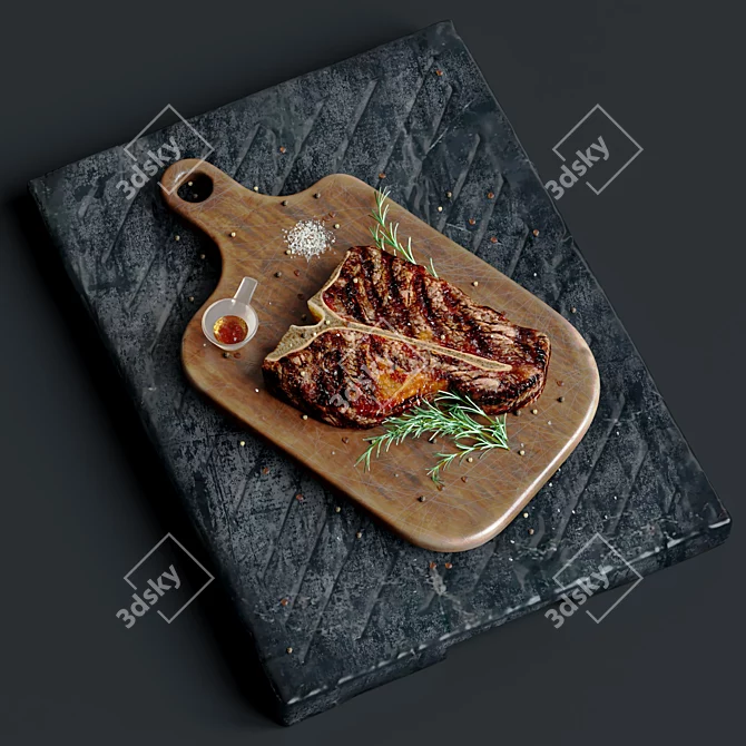 Juicy Grilled Steak: Delicious and Succulent 3D model image 2