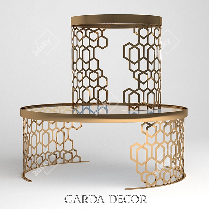 Rose Gold Magazine Table: Elegant and Practical 3D model image 1