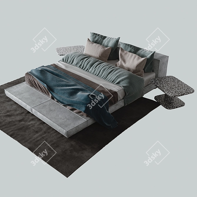 Budapest Soft Bed: Luxurious Comfort 3D model image 2