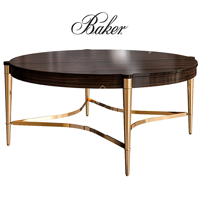 Elegant Oval Coffee Table 3D model image 1