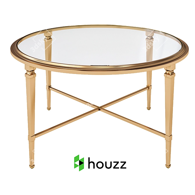 Elegant Glass Round Coffee Table 3D model image 1