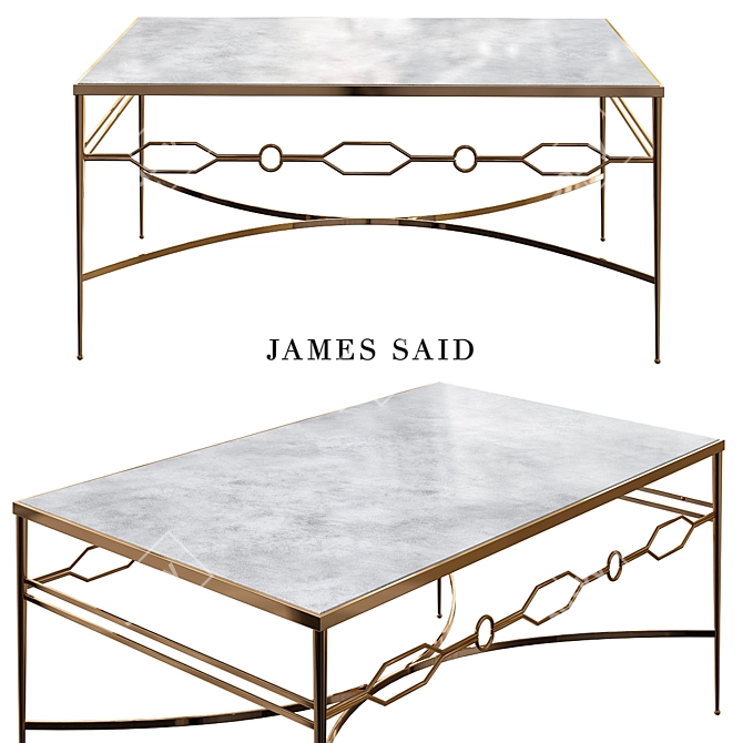 Golden Grace Marble Coffee Table 3D model image 1