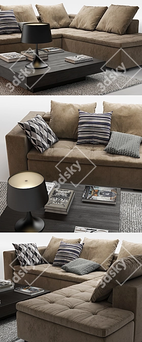Modern Corner Sofa: BoConcept Mezzo 3D model image 3