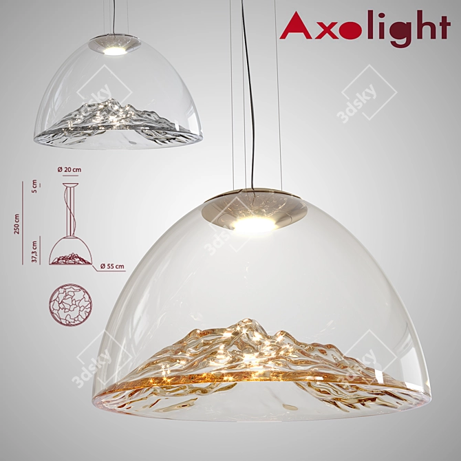 Mountain View: Elegant Suspension Lamp 3D model image 1