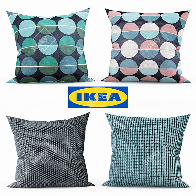 IKEA Decorative Pillows Set 3D model image 1