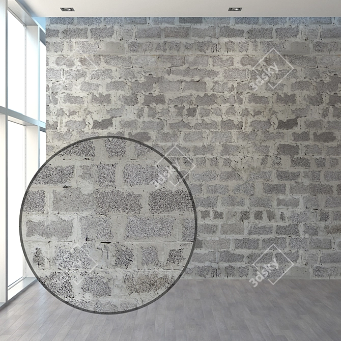 Seamless Clay Wall Set 3D model image 1