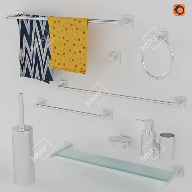 Spirella Nyo Bathroom Accessories 3D model image 1