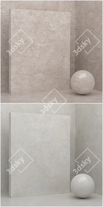 Seamless Materials Set - Stone, Plaster  3D model image 3