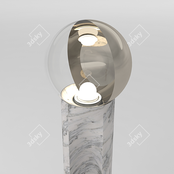 Sleek Chrome-Marble Floor Lamp 3D model image 2