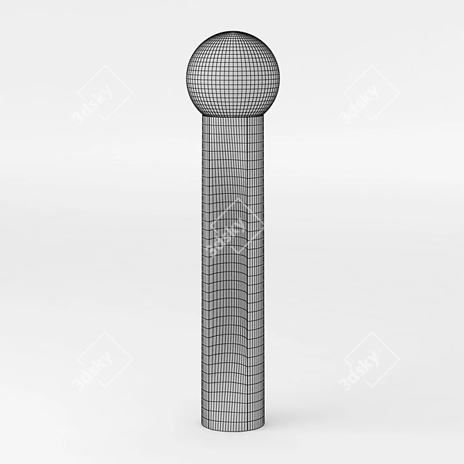 Sleek Chrome-Marble Floor Lamp 3D model image 3