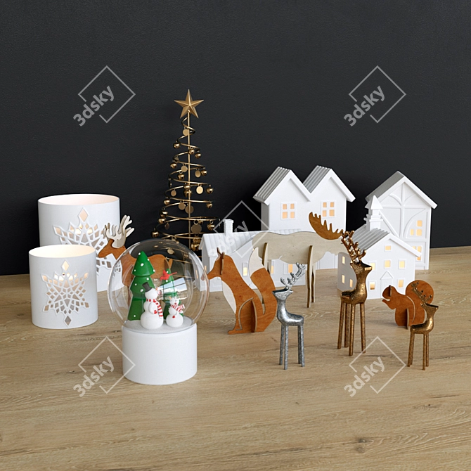 Christmas Decoration Set 3D model image 1