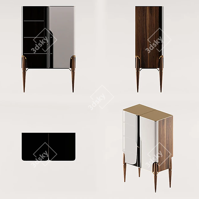 Eco-Style Art Nouveau Vitrine 3D model image 2