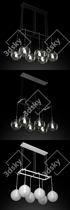 Elegant Languedoc Linear Chandelier 3D model image 2