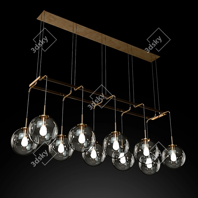 Elegant Languedoc Linear Chandelier 3D model image 1