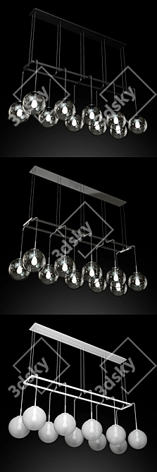 Elegant Languedoc Linear Chandelier 3D model image 2