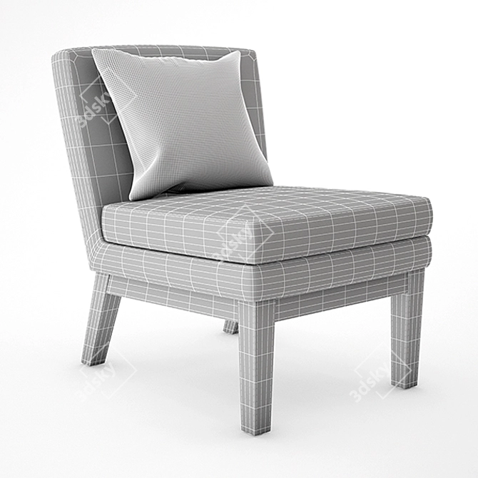 Modern Slipper Chair: Stylish and Compact Seating Solution 3D model image 3