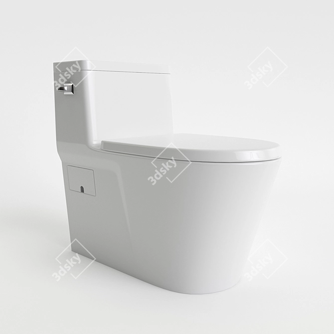 Sleek Design Simple Toilet 3D model image 1
