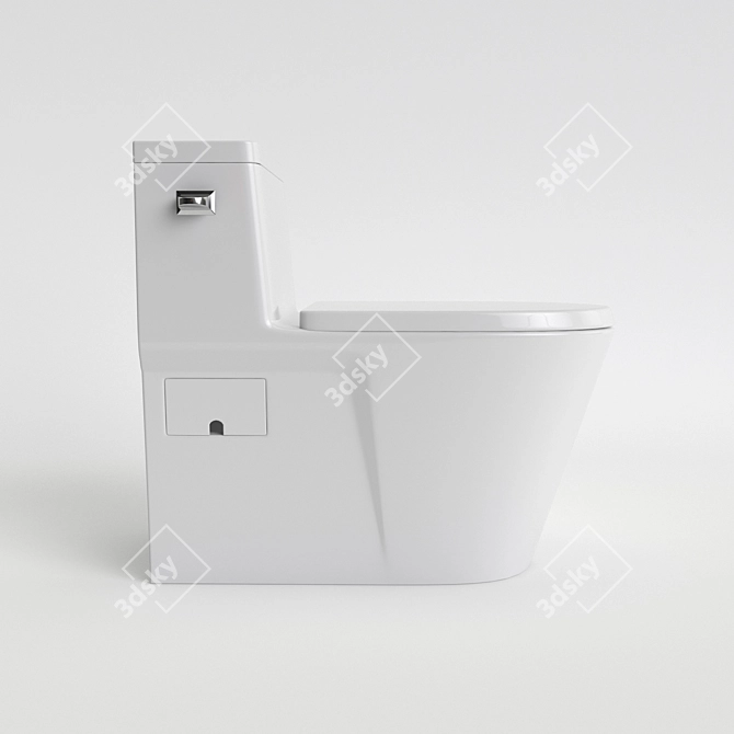 Sleek Design Simple Toilet 3D model image 2