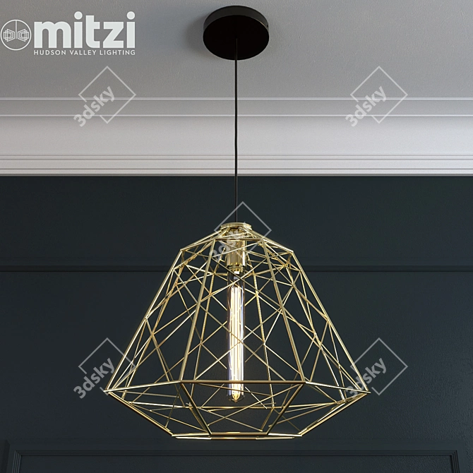 Brilliant Brass Ani Pendant 3D model image 2