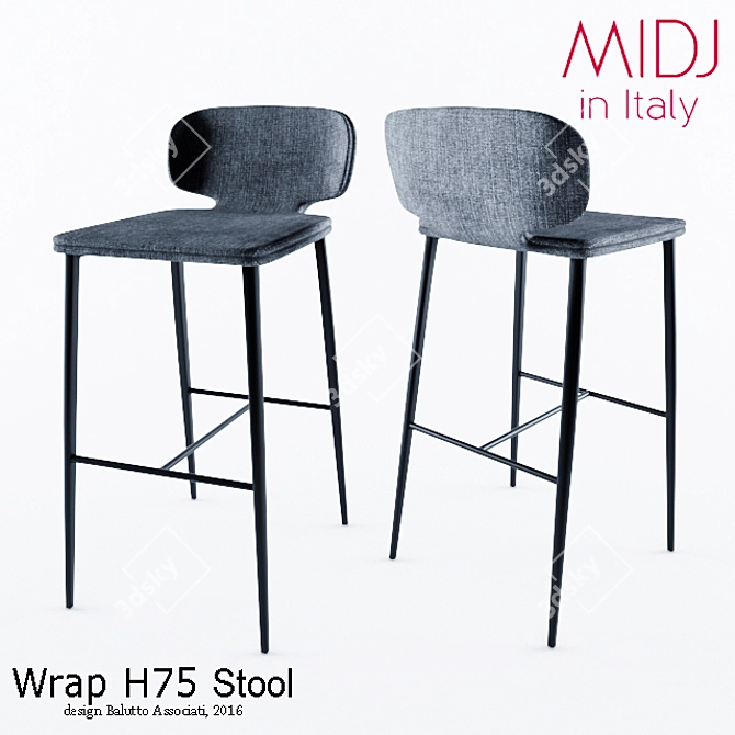 Wrap H75 Stool: Italian Crafted Elegance 3D model image 1