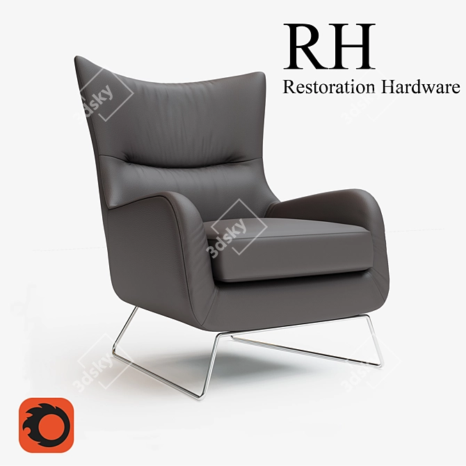 Leather Comfort: Liam Chair by Restoration Hardware 3D model image 1