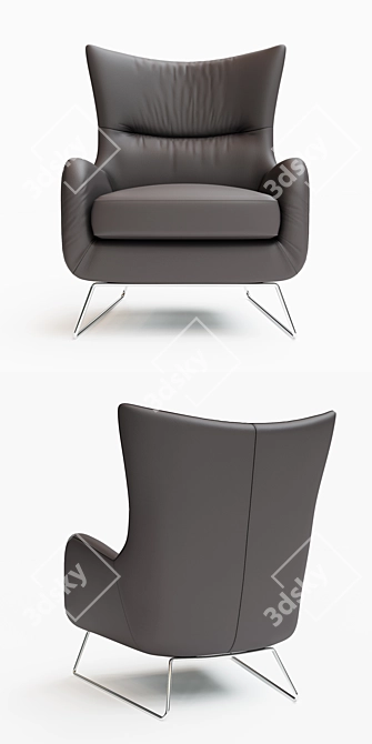 Leather Comfort: Liam Chair by Restoration Hardware 3D model image 2