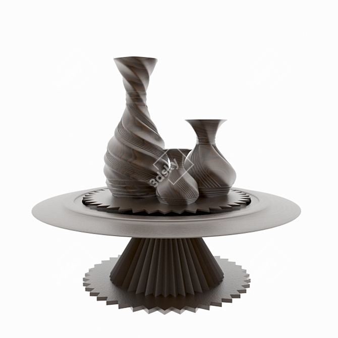 Decorative Vases with Stand 3D model image 1