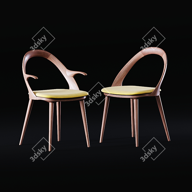 Elegant Porada Dining Set 3D model image 2