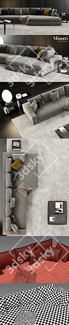 Contemporary Minotti Furniture Collection 3D model image 3