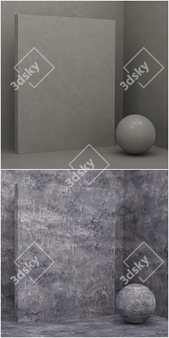 Seamless Stone and Plaster Set 3D model image 3